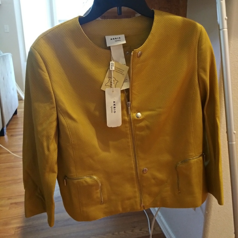 Brand new akris punto lamb leather jacket